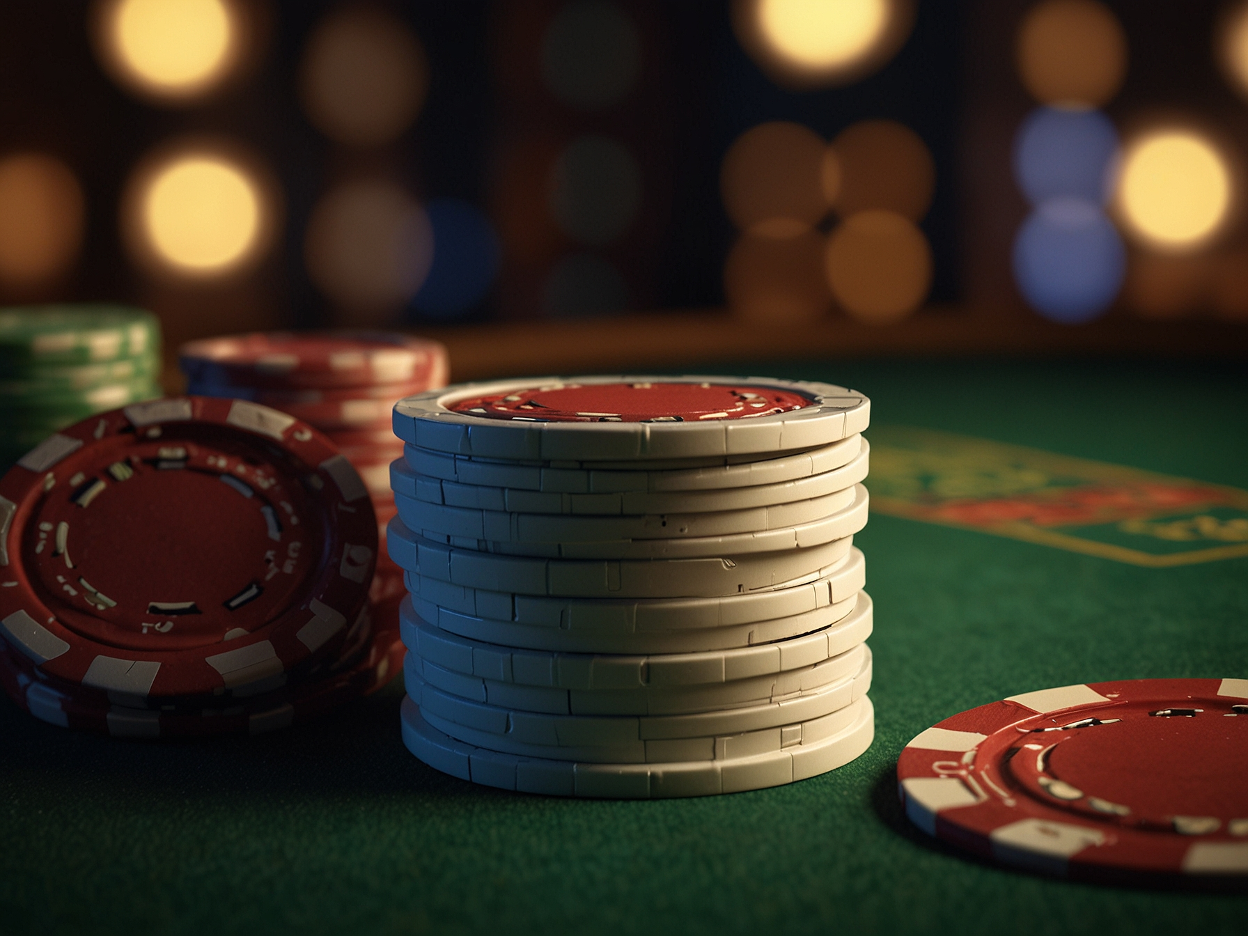 Glücksspiel Bonus Darstellung mit Chips